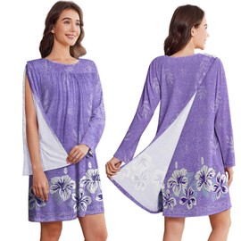 Deyeek Hospital Gowns for Women Open Back Long Sleeve Fully Tear Away Side Snaps Shoulder Surgery Shirts for Women