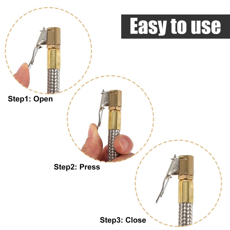 X AUTOHAUX 50cm 20" Car Tire Air Inflator Hose Adapter