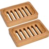 Kandid Teak Wood Soap Dish, Single Pack Waterproof Self Draining