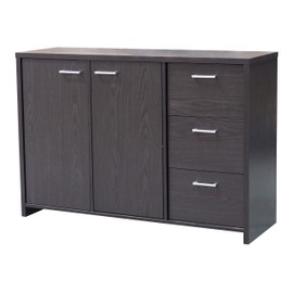Kings Brand Furniture - Sideboard Buffet Storage Cabinet for Kitchen Dining Room Entryway, Oak Chocolate