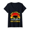 Womens Skip A Straw Save A Turtle Gift V-Neck T-Shirt