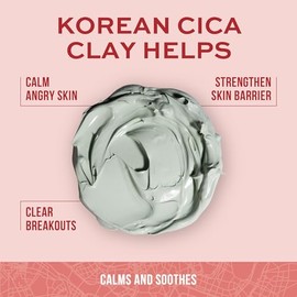Korean Cica Clay Mask by Freeman for Unisex - 6 oz Mask | 6 oz, sin sexo, calmante, fortalece la barrera cutánea, para todo tipo de piel