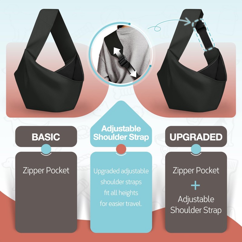 YUDODO Adjustable Dog Sling Carrier for Small Dogs, Puppy Crossbody