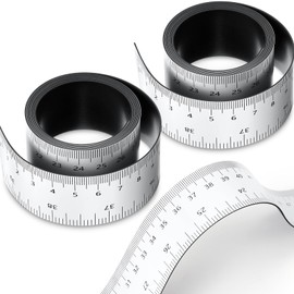 Relaxweex 2 Pcs 39.37 Inch Magnetic Ruler Flexible Magnetic Tape Measure with Both Inches and Centimeters, Suitable for Whiteboard, Lathes, Workshops, Mills, Easy to Take (White)
