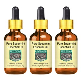 Devprayag Pure Spearmint Essential Oil (Mentha spicata) with Glass Dropper Natural Therapeutic Grade Steam Distilled (Pack of Three) 100ml X 3 (10 oz)