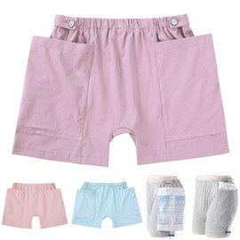 AUSTYLCO Nephrostomy Bag Underwear for Women Dual Side Pockets Urine Bag Pants for Abdominal Surgeries Patient Purple