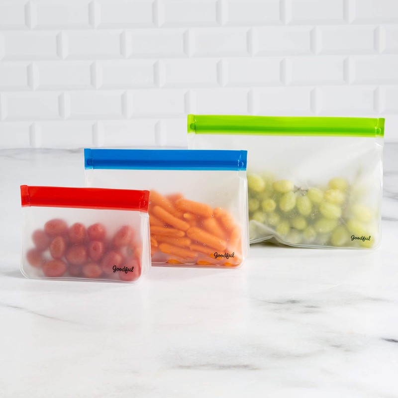 Goodful Bolsas reutilizables para almacenamiento de alimentos (paquete de 6,