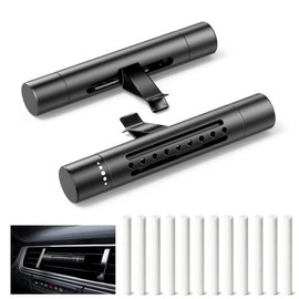 Refillable Car Air Freshener Vent Clips 2 Pack with Unscented Sticks, Adjustable Auto Diffuser Holders for Cars Trucks and SUVs