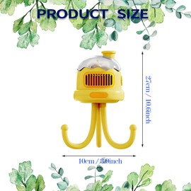 ventilateur poussette bebe fan for stroller Stroller Fan，Portable USB Fan - Bladeless, Aroma Function, Ultra-Quiet - Perfect for Strollers, Travel, and Home Use - Yellow