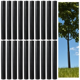 Menkxi 20 Pcs Corrugated Tree Guards Saplings Tree Trunk Protectors from Deer Tree Tubes Guard Tube Wraps to Protect Bark, Sapling from Rodents, Mowers, Animals(Black,15.7 x 2")
