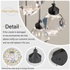 Crystal Pendant Light for Kitchen Island,Black Chandelier Lights Fixture, Hanging