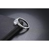 Engagement ring with zircon Stainless-Steel Cubic-Zirconia (Silver, 6#)