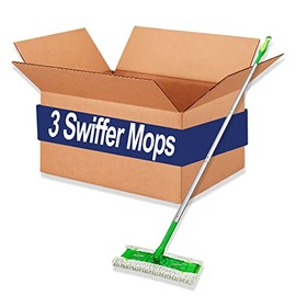 Swiffer Professional Duster Regular Sweeper Mop, 10-Inch Wide Floor Duster, Commercial Use on Hardwood, Tile or for Hand Dusting (Pack of 3)