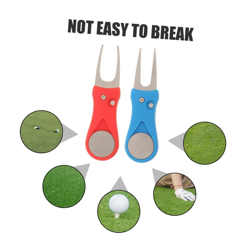 OHPHCALL 2pcs Golf Divot Repair Fork for Golfing Training Green