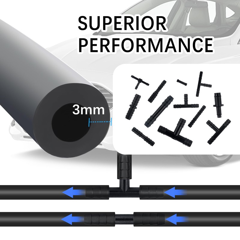 Multipurpose Vacuum Line Kit,6PCS 5Ft Vacuum Hose Automotive+64PCS Vacuum Line