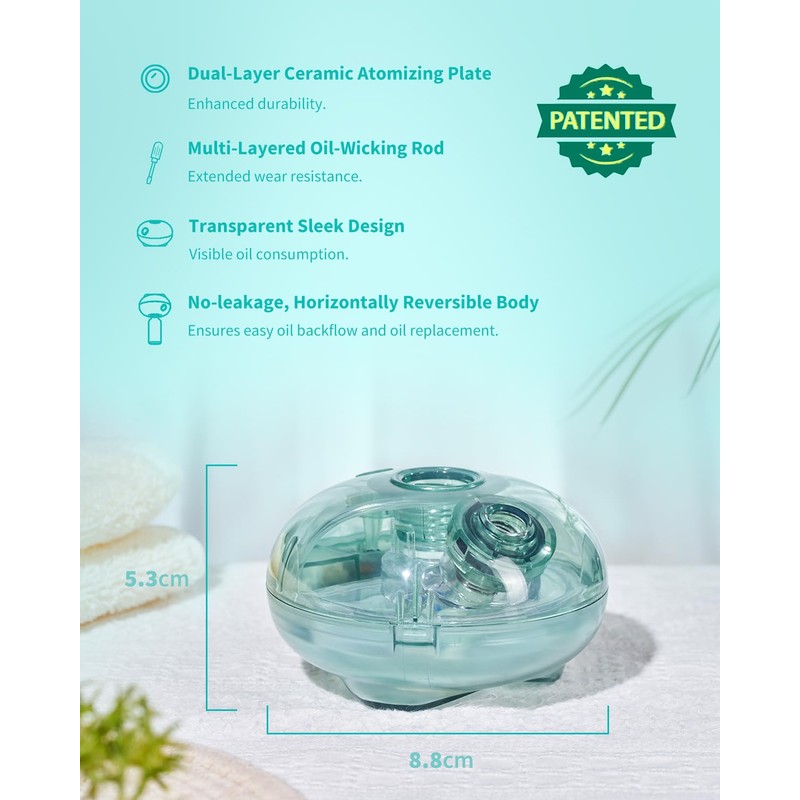 VEDA TINDA SCENT Upgraded Cordless Rechargeable Waterless Diffuser and Clean