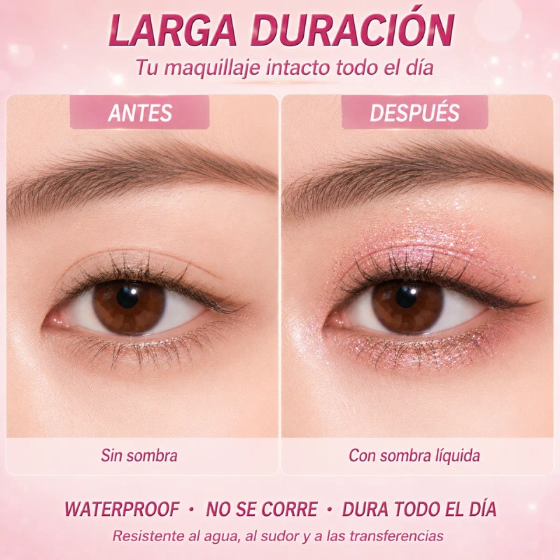 3 Sombras Líquidas Estrelladas Doble Punta Brillantes Largas