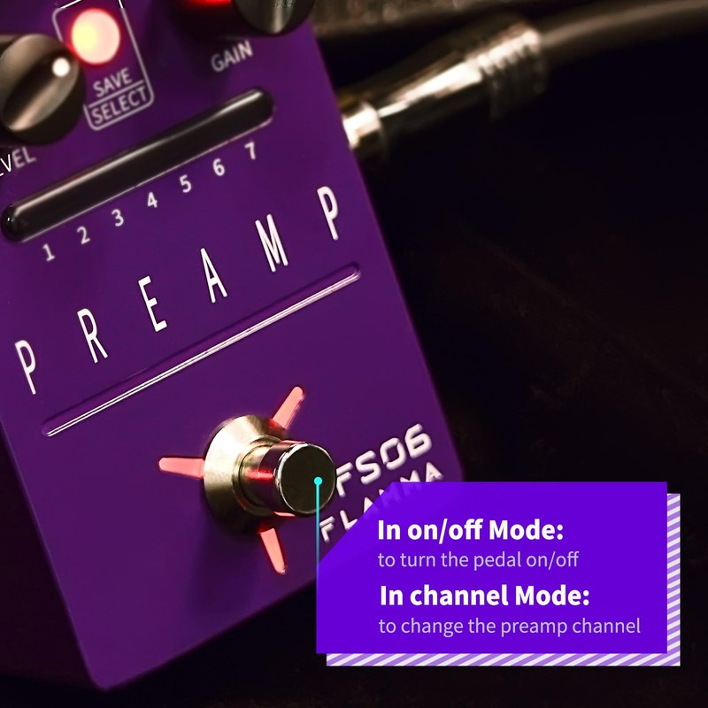 FLAMMA FS06 Pedal de preamplificador digital de efectos de guitarra,