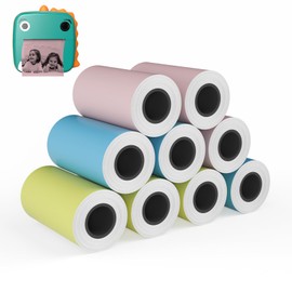 MFLABEL Kids Instant Camera Refill Print Paper, 9 Rolls Color Mini Thermal Printer Paper 2.2 x 1.1 Inch Kids HD Photo Thermal Paper & Camera Paper Refill for Kids Instant Camera