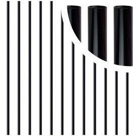 Belinova 50 Pack Round Aluminum Deck Spindles 26" x 0.1'' Metal Deck Balusters for Railing Staircase Balusters Shiny Black