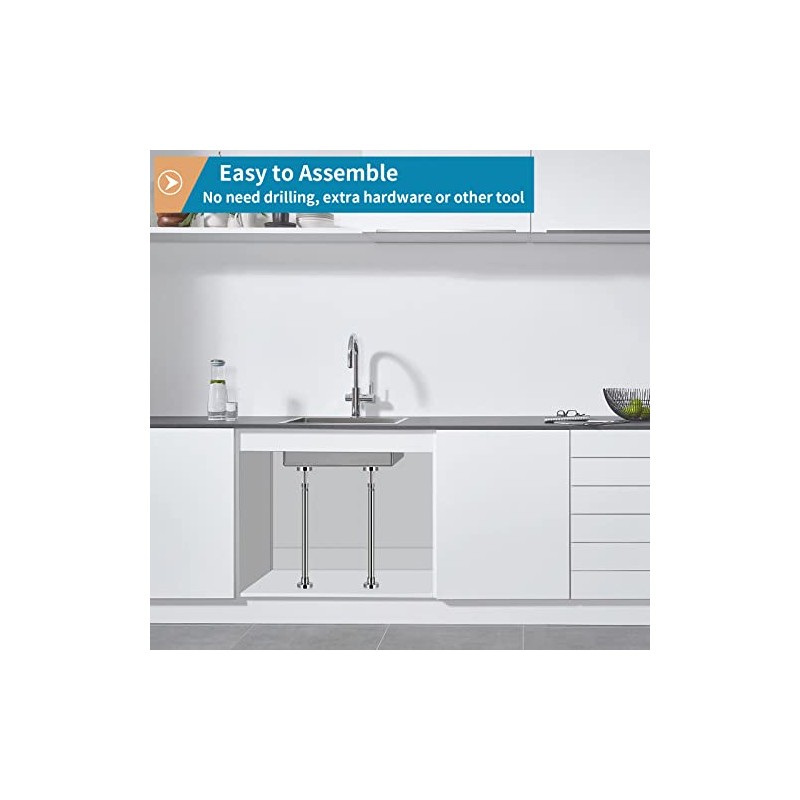 2 Pcs Undermount Sink Brackets Adjustable, Stainless Steel Sink Support,