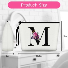 Aucuu Cosmetic Bag Women's Cosmetic Bag Canvas Makeup Bag Cosmetic Bag Multifunctional Make Up Makeup Bag Travel Cosmetic Organiser Large Capacity Cosmetic Bag Women, #7 Letter M, Fashion