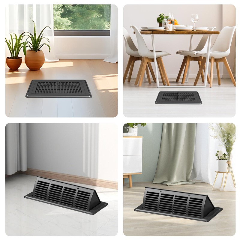 2 Pack 4x10 Vent Deflectors & Floor Vent Covers, Adjustable