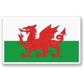 2 x 10cm/100mm Wales Welsh Flag Window Cling Sticker Car Van Campervan Glass #5315