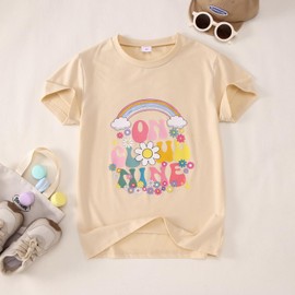 GLIGLITTR On Cloud Nine Birthday Girl Shirt 9th Girls Birthday Outfits Rainbow Kids 9 Year Old Tshirt Birthday Party Tee Tops(Apricot,9years)
