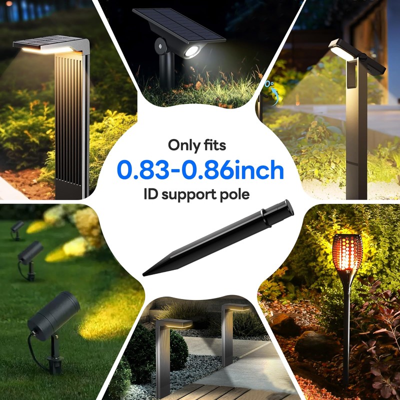 8 Pack Reinforced Ground Stakes, 0.83" x 8.27" Solar Lights