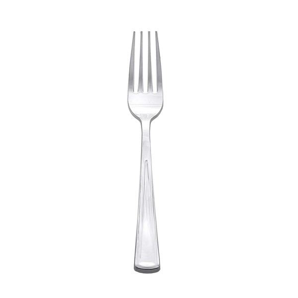 Party Essentials 50Count Hard Plastic Forks, Shiny Silver