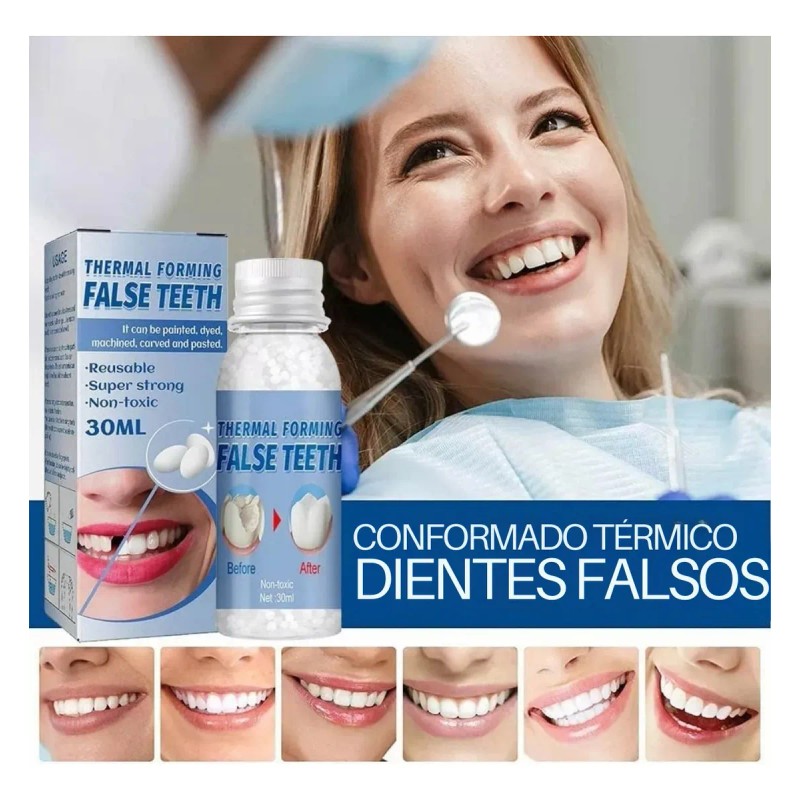 Perlas Reparación Dientes Postizos Gránulos 30ml