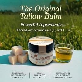 Bálsamo multiusos de Beef Tallow – Aceite cítrico curativo e hidratante para el cuidado de la piel sustituye a la loción corporal, crema de manos, más