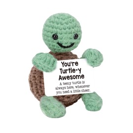 Mrltau Tortoise Emotional Support, Turtle Gift, Crocheted Cuddly Toys, Tortoise Decoration, Positive Gifts for Men Women, Encouragement Gifts