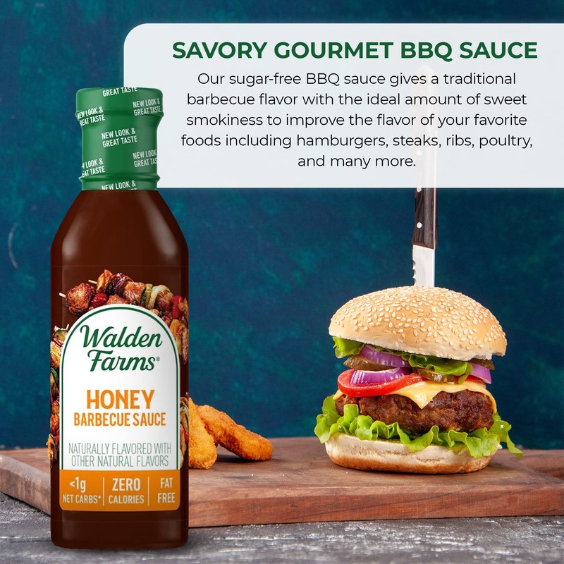 Walden Farms Sugar Free Honey BBQ Sauce, 12-oz. Gourmet Barbecue