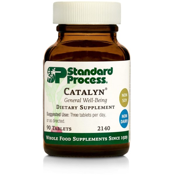 Standard Process Catalyn - Whole Food Foundational Support for General Wellbeing with Vitamin D, Vitamin C, Vitamin A, Thiamine, Riboflavin, Vitamin B6, Magnesium Citrate, and More - 90 Tablets