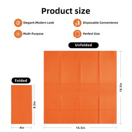 KAMMAK Napkins Disposbale 100 Pack Orange Cloth like Paper Dinner Napkins with Pocket Folded Wedding Napkin Guest Hand Towels for Party Reception, Bathroom, Kitchen, Restaurants (16.5 x 16.5 inch)