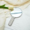 Frinnovan Rhinestone Round Handheld Mirror Cute Bling Travel Makeup Mirror