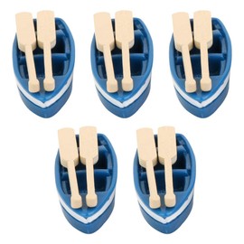 EXCEART 5 Sets Wooden Sailing Boat Miniature Boat Paddle Figure Model Sea Beach Decoration Figure Ornament for Moss Succulents Terrarium Dollhouse Fairy Garden Decoration Blue