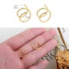 14K Gold Plated Double Twist Hoop Earrings Tiny Spiral Second