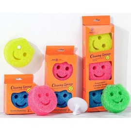 Smiley Face Heat - Sensitive Sponge, a Magical Kitchen Cleaning Tool for Washing Dishes, pots and Pans. This Cute, Cartoon - Themed Sponge is a Must - Have for Household use.