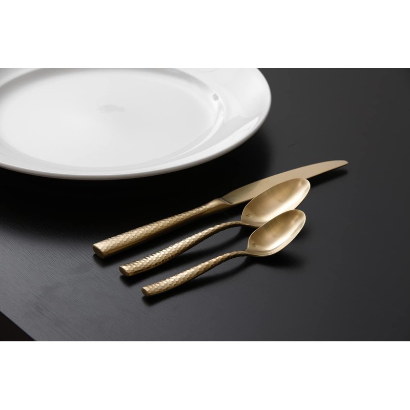 Fortessa Lucca Faceted 18/10 Stainless Steel Flatware, 5 Piece Place