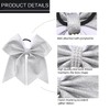 Large Glitter Silver Cheer bow, Hipcheer 8 Inch Large Jumbo