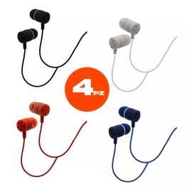 Maíz 4pz Audifonos Alambrico Manos Libre Microfono In Ear Celular