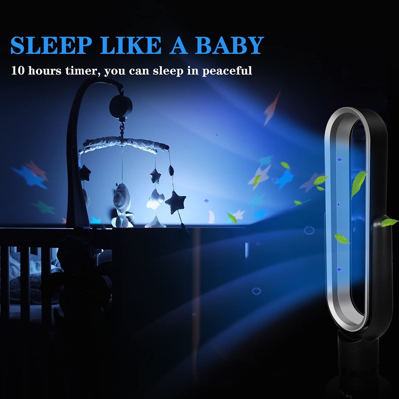 Simple Deluxe 39 inch Bladeless Tower Fan, Standing Fan, 10