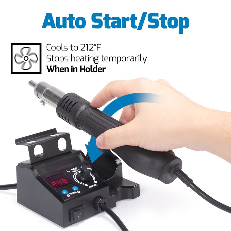 WEP 8858-V Hot Air Rework Station Kit with Compact Size,