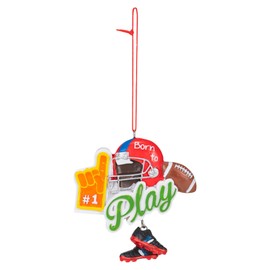 Kurt S Adler Play Football Red and Green 3.75 Inch Resin Hanging Christmas Ornament