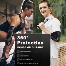 kichicho Elbow Brace, Pack of 2, Elbow, Compression Bandage, Bandage for Tennis Elbow, Golfer's Elbow, Osteoarthritis, Sports Armband Men and Women (2, L)