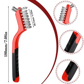 18PCS Wire Scratch Brush Set Soft Grip for Rust, Dirt & Paint Scrubbing with Deep Cleaning (Stainless Steel Wire)