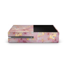 ZOOMHITSKINS Compatible for X1 One Skin, includes 1 X1 One Console Skin, Pink Gold Rose Marble Granit Gemstone Agate Planet Surface, Durable & Fit, Vinyl, Easy to Install, Made in The USA